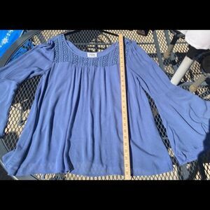 Haute Hippie Tribe Gemma Top Boho Bell Sleeve Crochet Lace Size XS